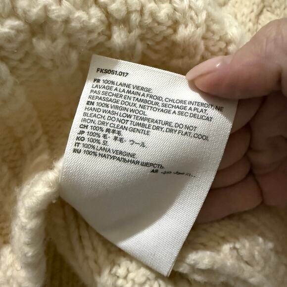 AMI Fisherman Wool Cable Knit Sweater - Picture 4 of 6